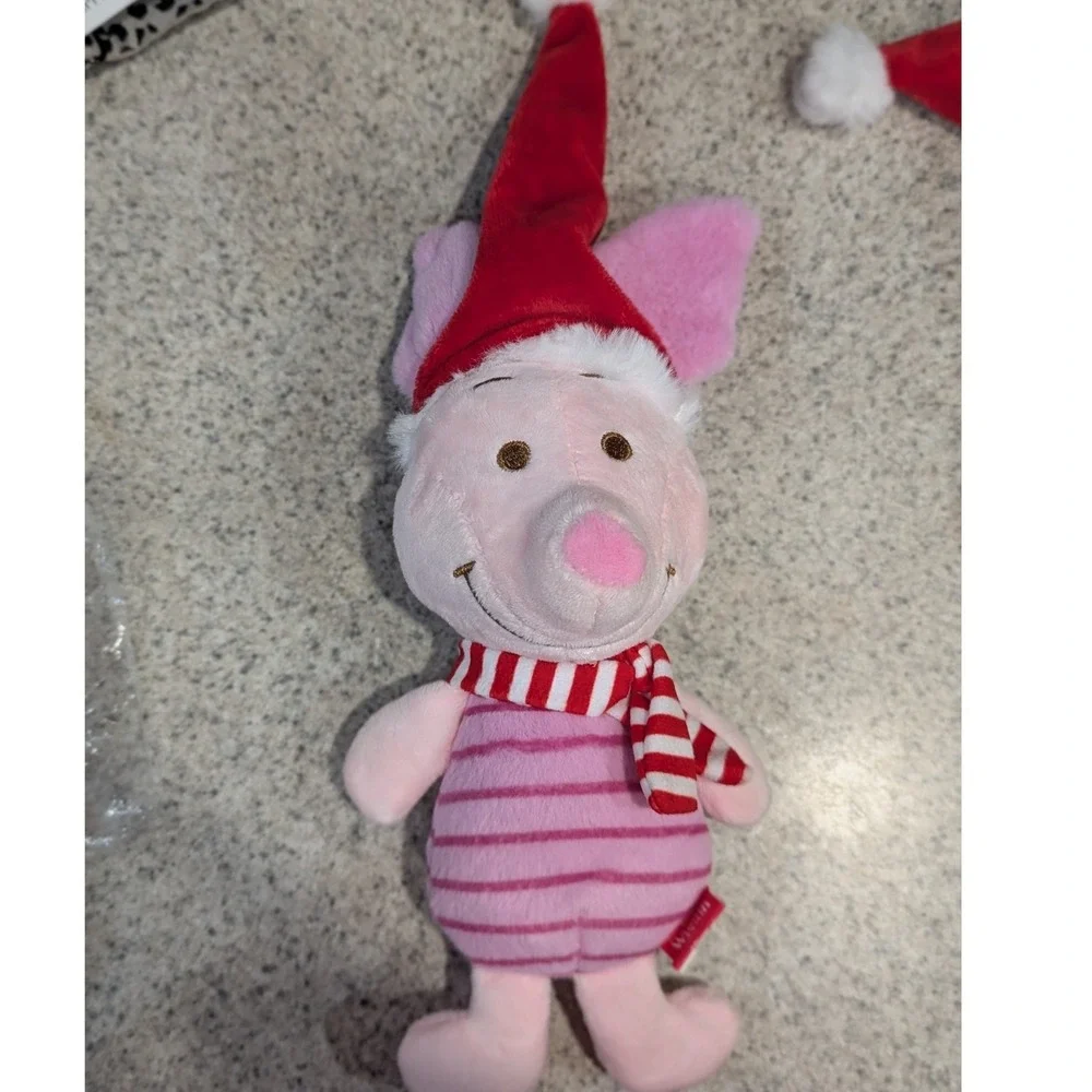 Disney Winnie the Pooh and Piglet Holiday Dog Toy Set Christmas Santa